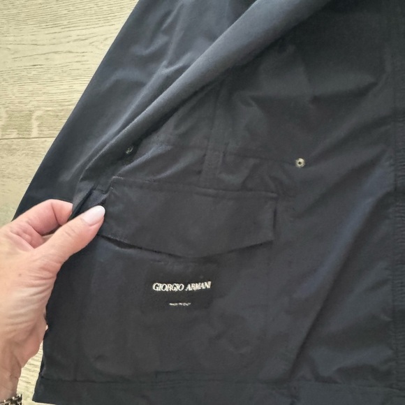 Unisex Giorgio Armani Nylon Jacket, Leather Piping detail size L (Italian 52) - Picture 5 of 16